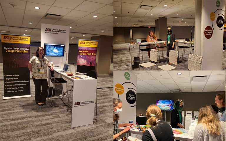 The two ETX Center booths in the AbSciCon Exhibit Hall